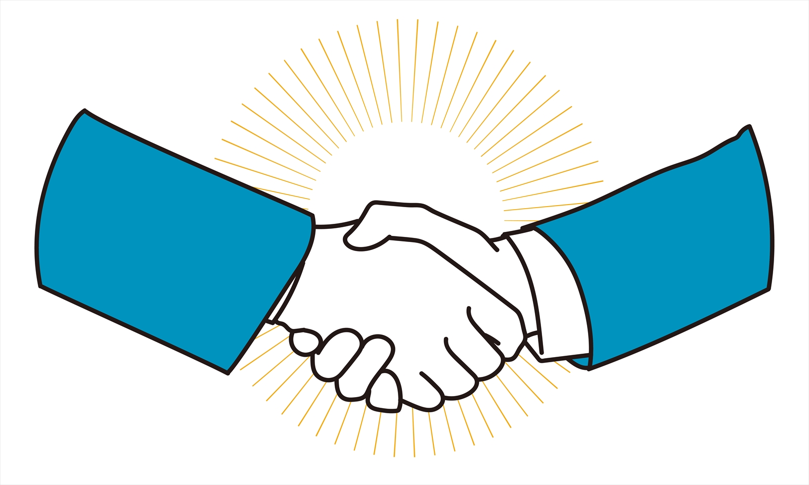 両者の合意(握手)