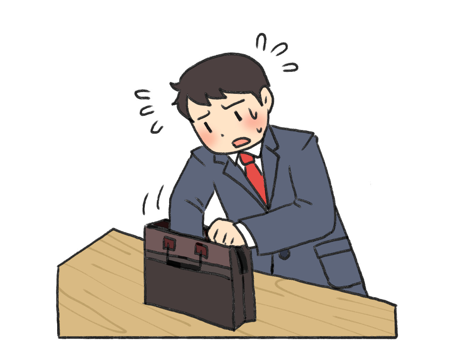 契約書を紛失し鞄の中を探す会社員