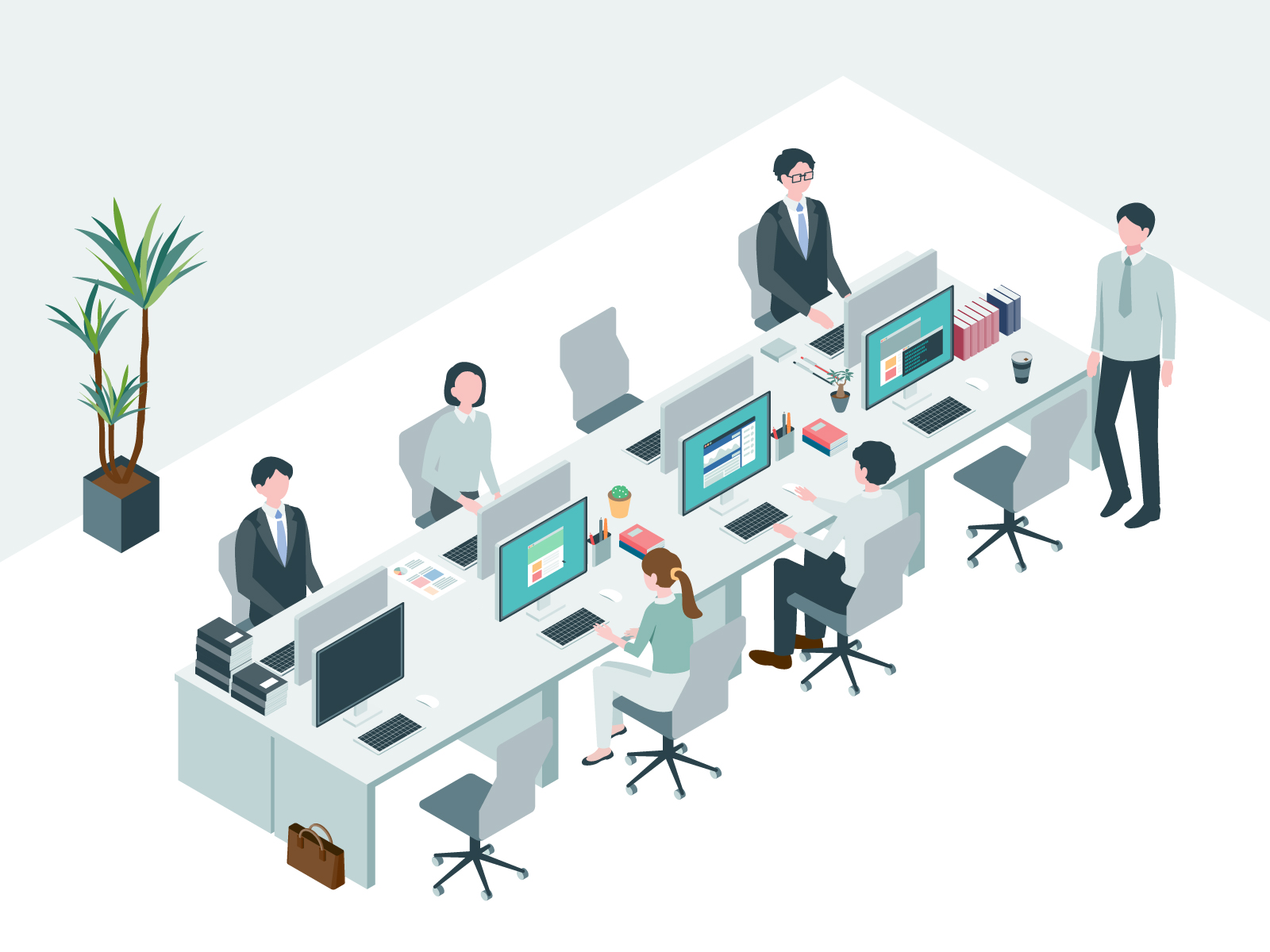 複数の社員のいる事業者オフィス